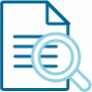 Examining paperwork icon